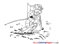 Winter Sport for Children free Coloring Pages Ski