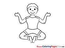 Yoga Children download Colouring Page