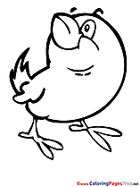 Bird Kids Spring Coloring Page