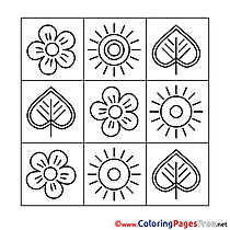 Decoration free Colouring Page Spring