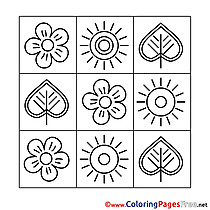 Decoration free Colouring Page Spring