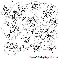 Kids Spring Coloring Page Sun