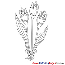 Tulips Kids Spring Coloring Page