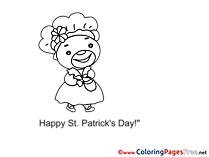 Bear Kids St. Patricks Day Coloring Page