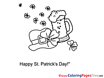 Beer Hat printable St. Patricks Day Coloring Sheets