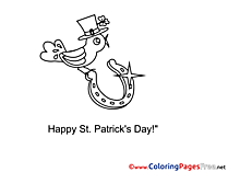 Bird Colouring Sheet download St. Patricks Day Horseshoe 