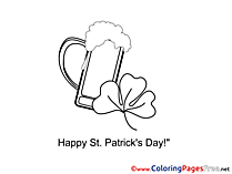 Clover Beer Coloring Sheets St. Patricks Day free