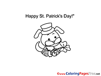 Dog St. Patricks Day Coloring Pages free