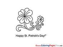 Flower St. Patricks Day Colouring Sheet free