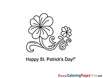 Flower St. Patricks Day Colouring Sheet free
