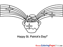 Gold Pot for Kids St. Patricks Day Colouring Page