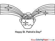 Gold Pot for Kids St. Patricks Day Colouring Page