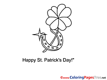 Horseshoe Colouring Page St. Patricks Day free