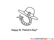 Horseshoe for Kids St. Patricks Day Colouring Page