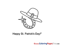Horseshoe for Kids St. Patricks Day Colouring Page