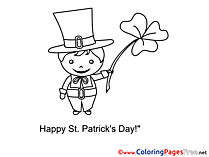 Man in Hat Colouring Sheet download St. Patricks Day