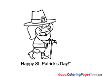 Old Man St. Patricks Day Coloring Pages free