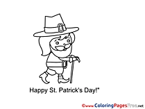Old Man St. Patricks Day Coloring Pages free
