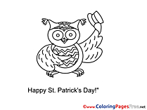 Owl St. Patricks Day free Coloring Pages