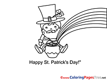 Pot Leprechaun St. Patricks Day free Coloring Pages