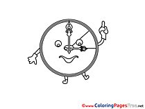 Alarm Clock Kids Summer Coloring Page