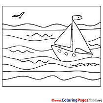 Boat Coloring Pages Summer Sea