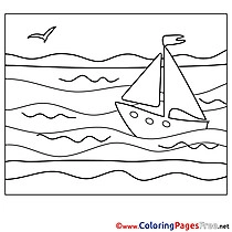 Boat Coloring Pages Summer Sea