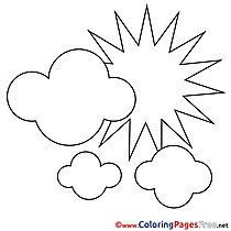 Clouds Summer free Coloring Pages Sun