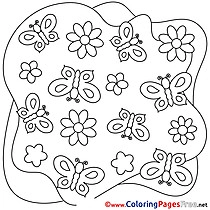 Decoration free Summer Butterflies Coloring Sheets