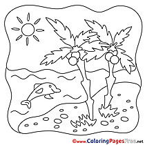Dolphin download Summer Coloring Pages Sun