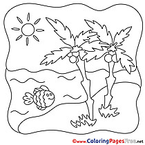 Fish Coloring Sheets Summer free Palms