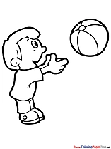 Game Ball free Summer Coloring Sheets