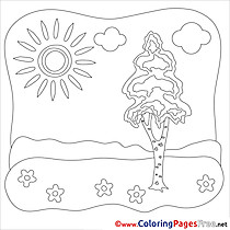 Nature Summer Coloring Pages Tree download