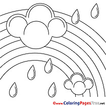 Rainbow free Summer Rain Coloring Sheets
