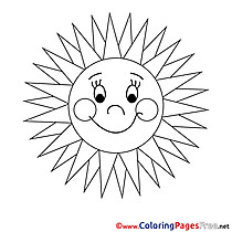 Ray Children Summer Colouring Page Sun