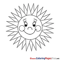 Ray Children Summer Colouring Page Sun