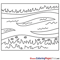 River Children Summer Colouring Page