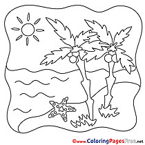 Starfish Kids Summer Coloring Pages Sea