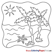 Starfish Kids Summer Coloring Pages Sea