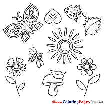 Strawberry Summer free Sun Coloring Pages