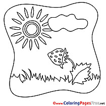 Strawberry Sun Kids Summer Coloring Pages