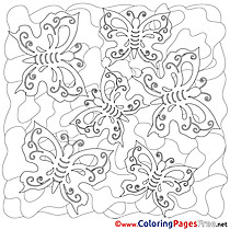 Summer Coloring Pages download Butterflies