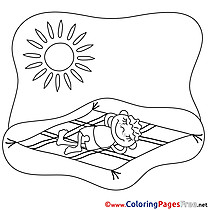 Summertime free Colouring Page Summer Beach