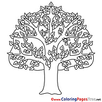 Tree Kids Summer Coloring Page