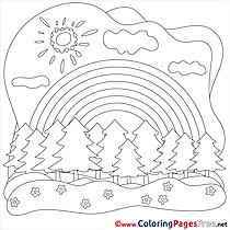 Woods Coloring Sheets Summer free Sun