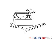 Carpentry Tools for Kids printable Colouring Page
