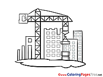 Crane Kids free Coloring Page