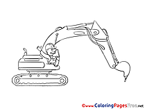 Excavator Children Coloring Pages free
