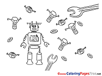 Robot download Colouring Sheet free