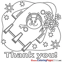 Alien Spaceship Coloring Pages Thank You for free